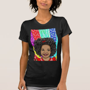 Happy Curls Digital Art African-American Girl T-Shirt