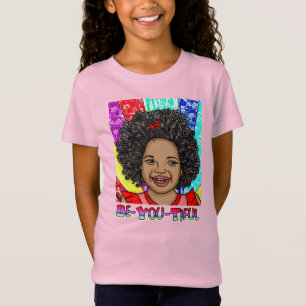 Happy Curls Digital Art African-American Girl T-Shirt
