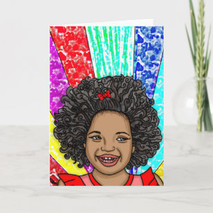 Happy Curls   Digital Art   Laughing Girl Card