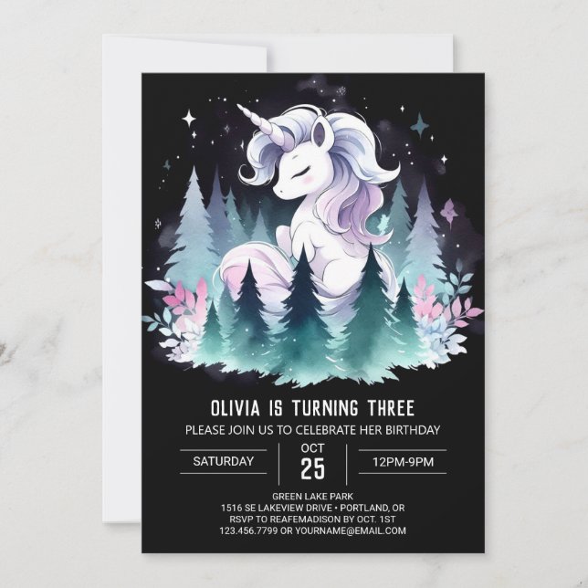 Happy Custom Horse Birthday Invitation (Front)