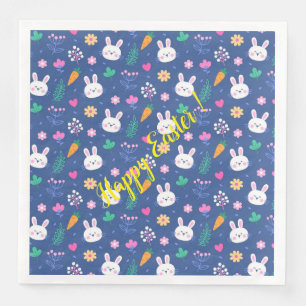 Happy Customize Easter White Love Rabbit Paper Dinner Napkins