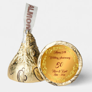 Happy Customize Gold 50th Anniversary Hershey®'s Kisses®