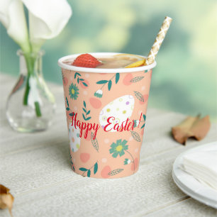 Happy Customize Orange Easter Egg Paper Cups