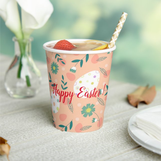 Happy Customize Orange Easter Egg Paper Cups (Insitu)