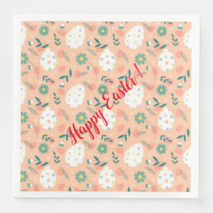 Happy Customize Orange Easter Egg Paper Dinner Napkins