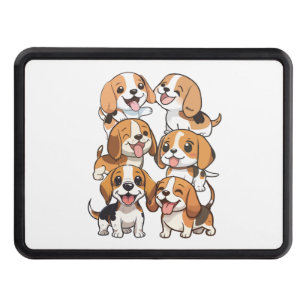 happy cute beagle dogs hitch cover