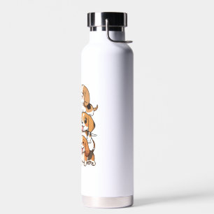 happy cute beagle dogs water bottle