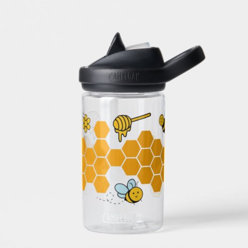 Happy Cute Bee Comb Funny Honey Pattern Water Bottle