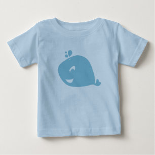 Happy Cute Blue Whale Baby T-Shirt