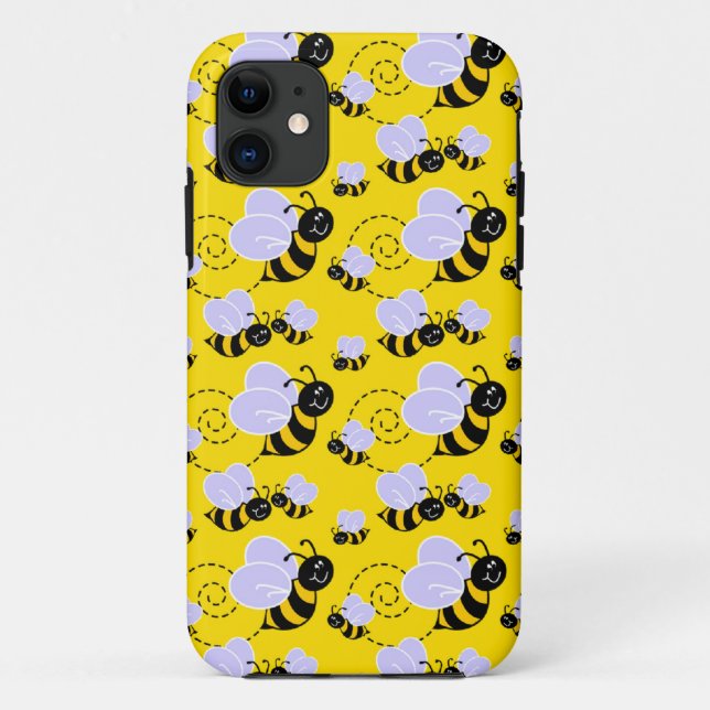 happy cute buzzing bumble bees Case-Mate iPhone case (Back)