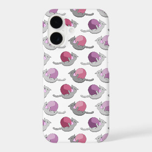 Happy Cute Cats Playing with Balls iPhone 17 Case
