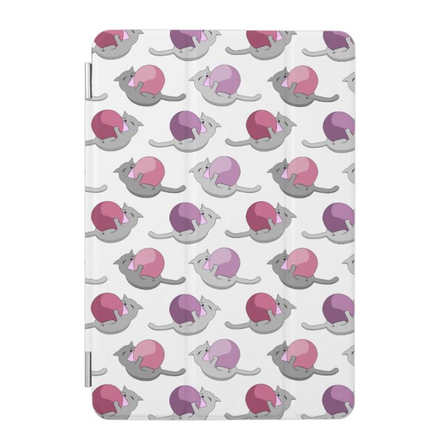 Happy Cute Cats Playing with Balls iPad Mini Cover (Front)