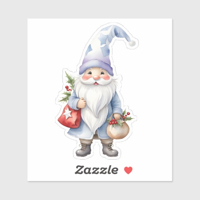 Happy Cute Christmas Gnome Elf Sticker (Sheet)