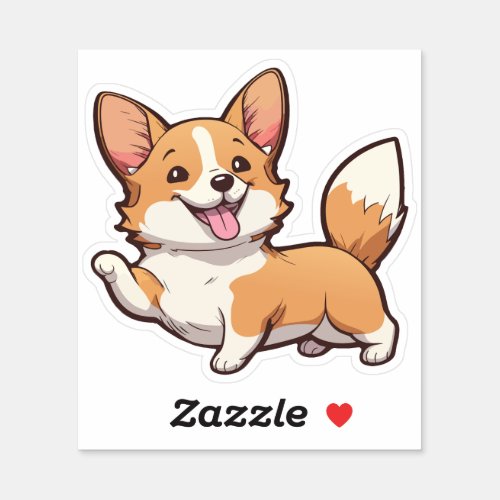 Happy cute Corgi dog Sticker