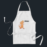 Happy Cute Dinosaur T-Rex Personalized with name Adult Apron<br><div class="desc">From silly jokes to serious romantic statements, MiKa Art Zazzle shop has something for everyone. Canadiana, Japanese gifts, jewelry, cases for electronic devices, fun buttons, mug cups, ornaments, cards and posters….. Please take some time and look around. You may even find something you didn’t know you wanted! I’m curious about...</div>