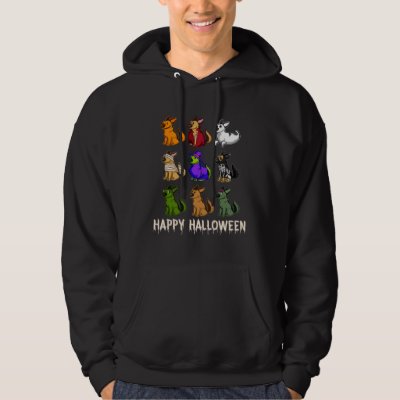 Happy Cute German Shepherd Dog Witch Mummy Hallowe Hoodie