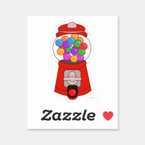 Happy Cute Gumball Machine Cartoon Art   Sticker