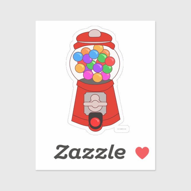 Happy Cute Gumball Machine Cartoon Art   Sticker (Sheet)