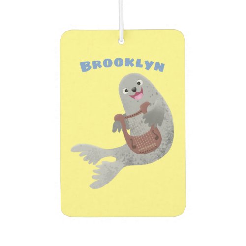 Happy cute harp seal cartoon illustration air freshener