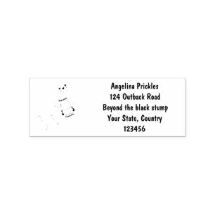 Happy cute harp seal cartoon illustration rubber stamp