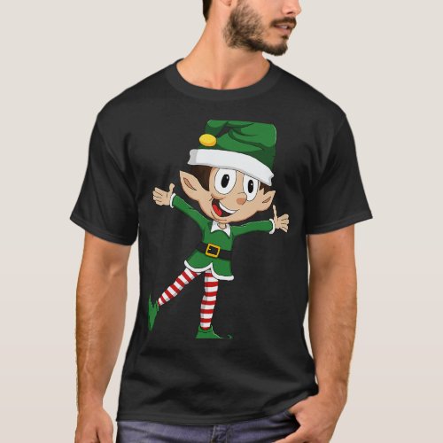 Happy Cute Little Elf Christmas Xmas Seasonal Holi T_Shirt
