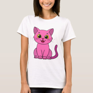 Happy Cute Pink Kitty T-Shirt
