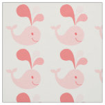 Happy Cute Pink Whale Fabric