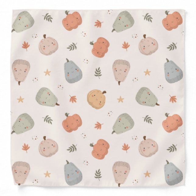 Happy Cute Pumpkin Pattern -  Bandana (Front)