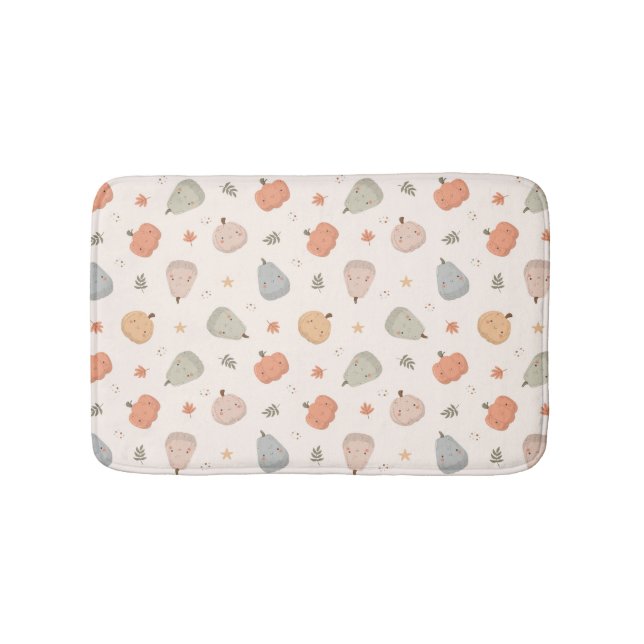 Happy Cute Pumpkin Pattern - Bath Mat (Front)