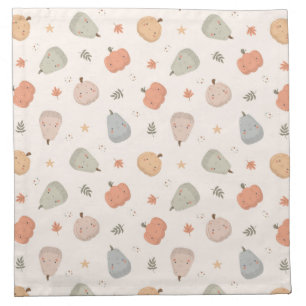 Happy Cute Pumpkin Pattern - Cloth Napkins