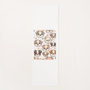 Happy Cute Puppies Pattern Yoga Mat
