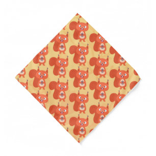 Happy cute red squirrel cartoon illustration bandana