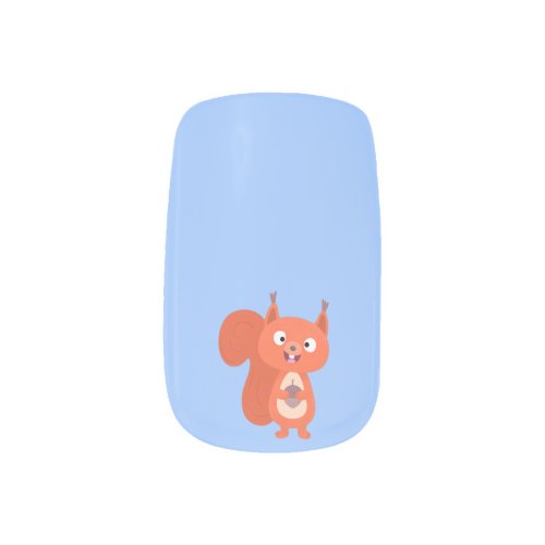 Happy cute red squirrel cartoon illustration minx nail art