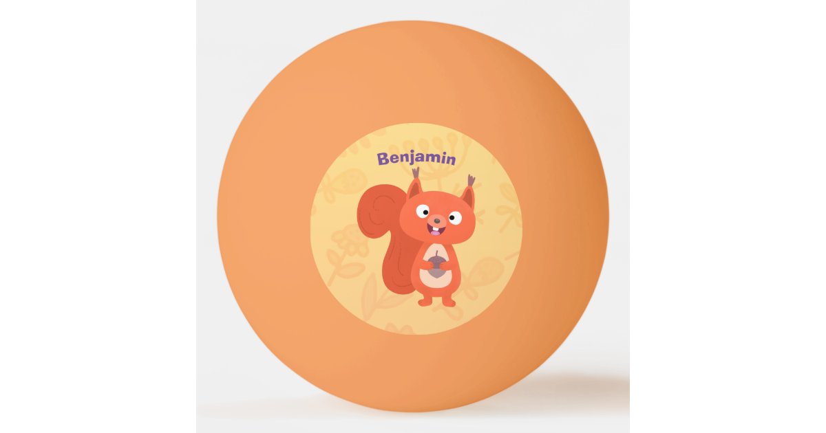 Happy cute red squirrel cartoon illustration ping pong ball | Zazzle Happy cute red squirrel cartoon illustration ping pong ball | Zazzle