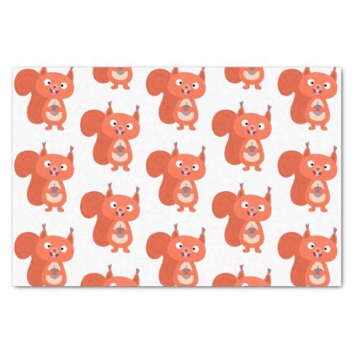 Happy cute red squirrel cartoon illustration tissue paper