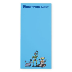 Happy cute robots trio cartoon magnetic notepad