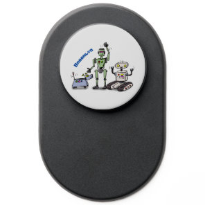 Happy cute robots trio cartoon PopSocket
