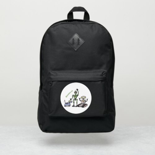 Happy cute robots trio cartoon port authority backpack