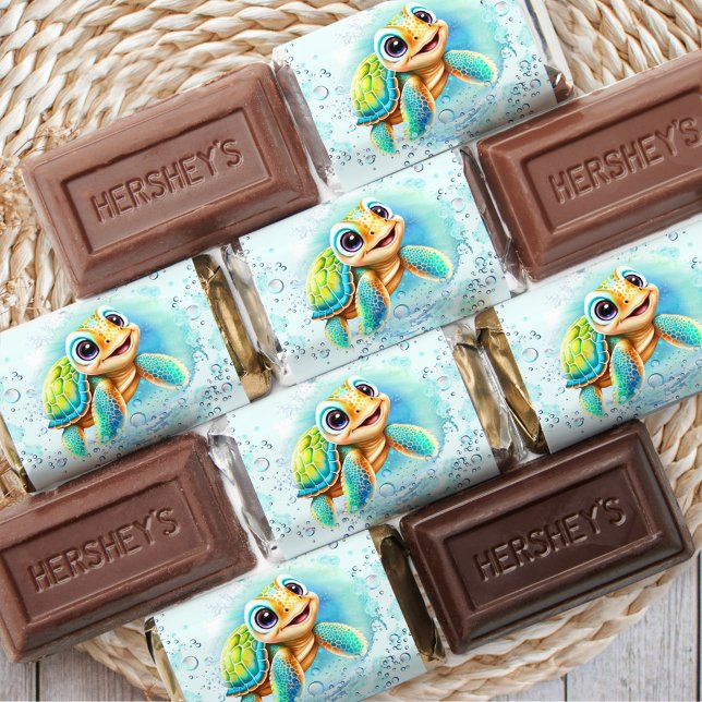 Happy Cute Sea Turtle Boy 1st Birthday Hershey's Miniatures (Happy Cute Sea Turtle Boy 1st Birthday Hershey's Miniatures)