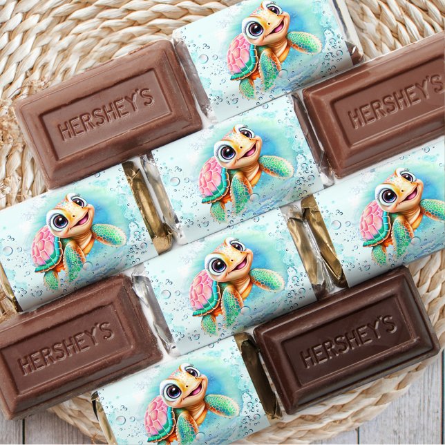 Happy Cute Sea Turtle Girl 1st Birthday Hershey's Miniatures (Happy Cute Sea Turtle Girl 1st Birthday Hershey's Miniatures)