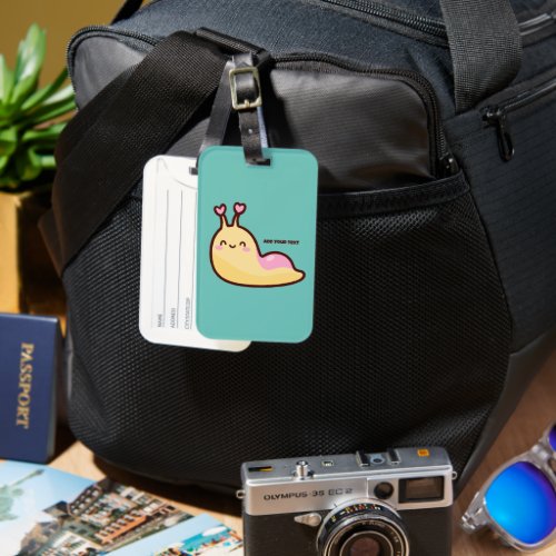 Happy Cute Slug Luggage Tag