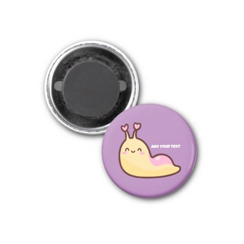 Happy Cute Slug Personalized Text Magnet