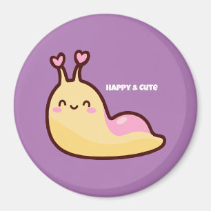 Happy Cute Slug Personalized Text Magnet