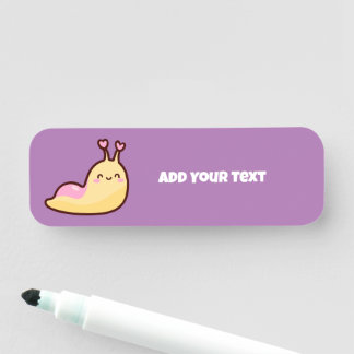Happy Cute Slug Personalized Text Name Tag