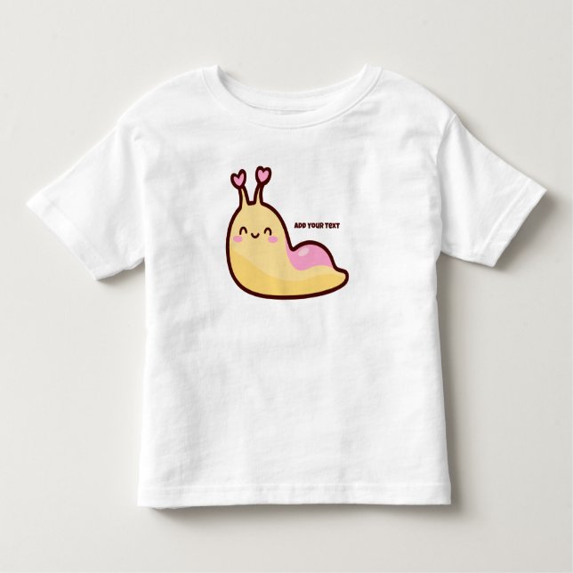 Happy Cute Slug Personalized Text Toddler T-shirt (Front)