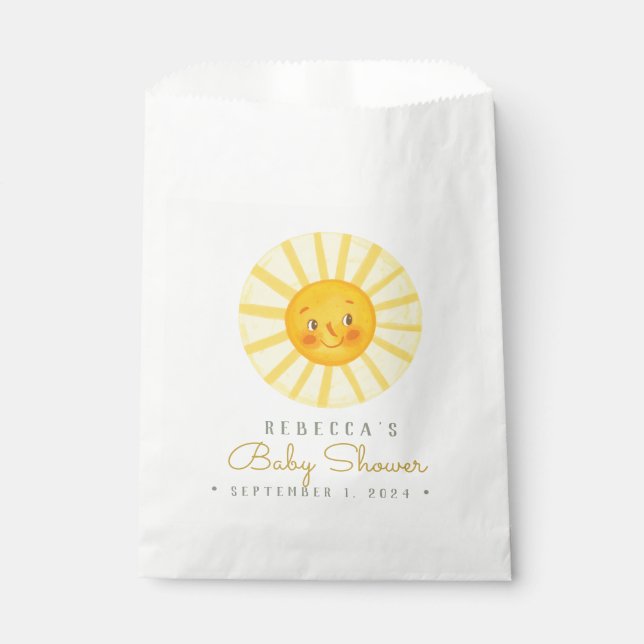 Happy Cute Sun Baby Shower Favor Bag (Front)