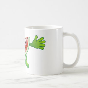 Happy cute watermelon fruit character coffee mug