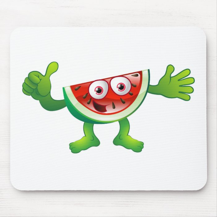 Happy cute watermelon fruit character mousemats