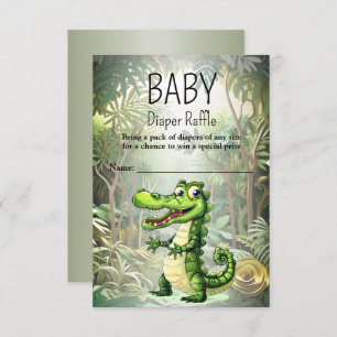 Happy Cute Wild Crocodile Jungle Trees Beautiful Enclosure Card