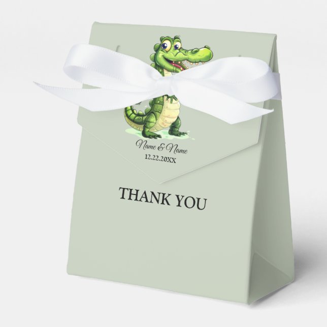 Happy Cute Wild Crocodile Jungle Trees Beautiful Favor Boxes (Front Side)